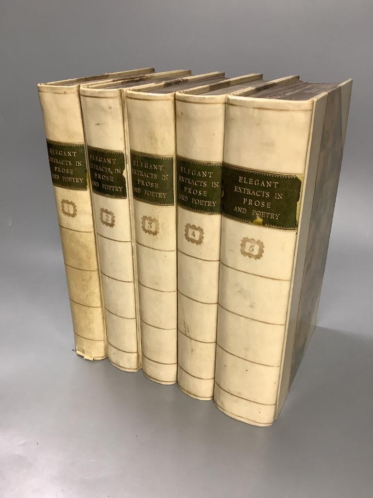EXTRACTS, Elegant, Instructive, and Entertaining, in Prose; Selected from the Best Modern Authors ..., 5 vols, pictorial engraved title